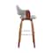 Armen Living Daxton 26" Gray Faux Leather and Walnut Wood Bar Stool LCDXBAWAGR26 - alternate 3